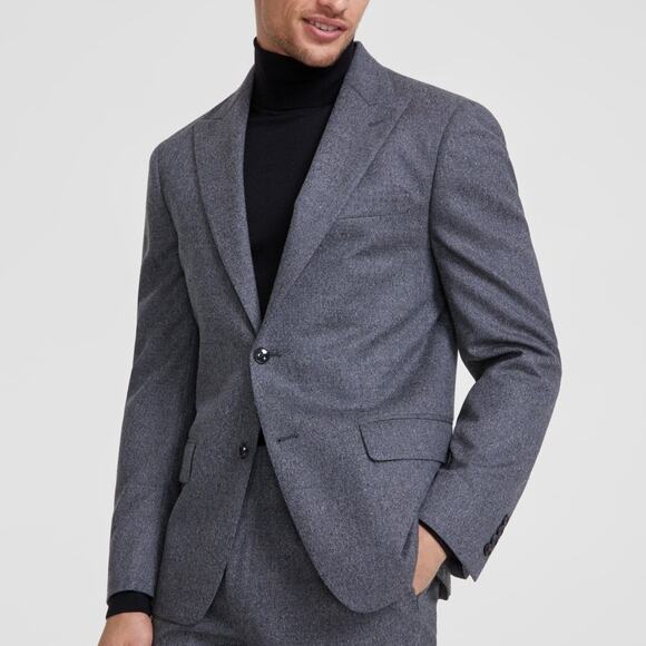 Calvin Klein Men's Slim-Fit Gray Solid Wool-Blend Suit Jacket Grey 40S $450 - Picture 2 of 8